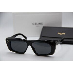 Sunglasses Celine CL40259I 01A Shiny Black/Grey Square Authentic